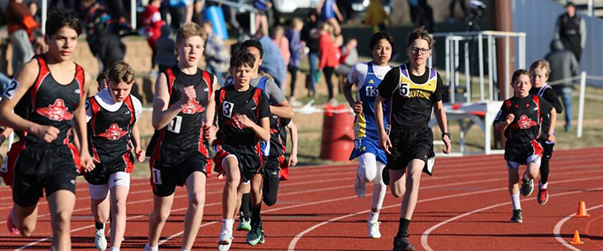 Students at a track meet.
