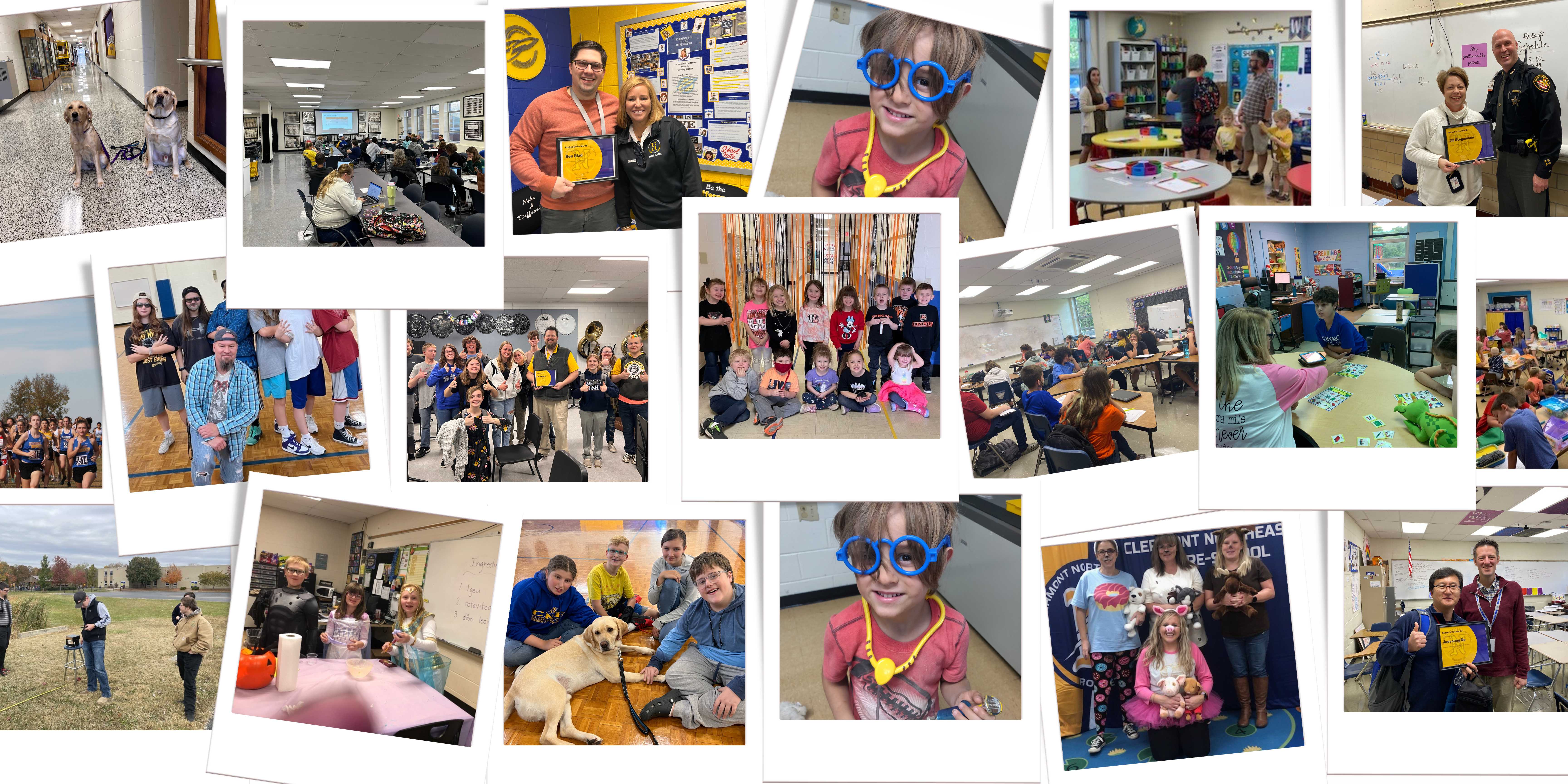 Photo collage of staff and students from across the district.