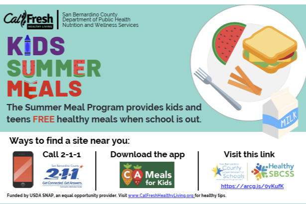 Cal Fresh Kids Summer Meals Flyer