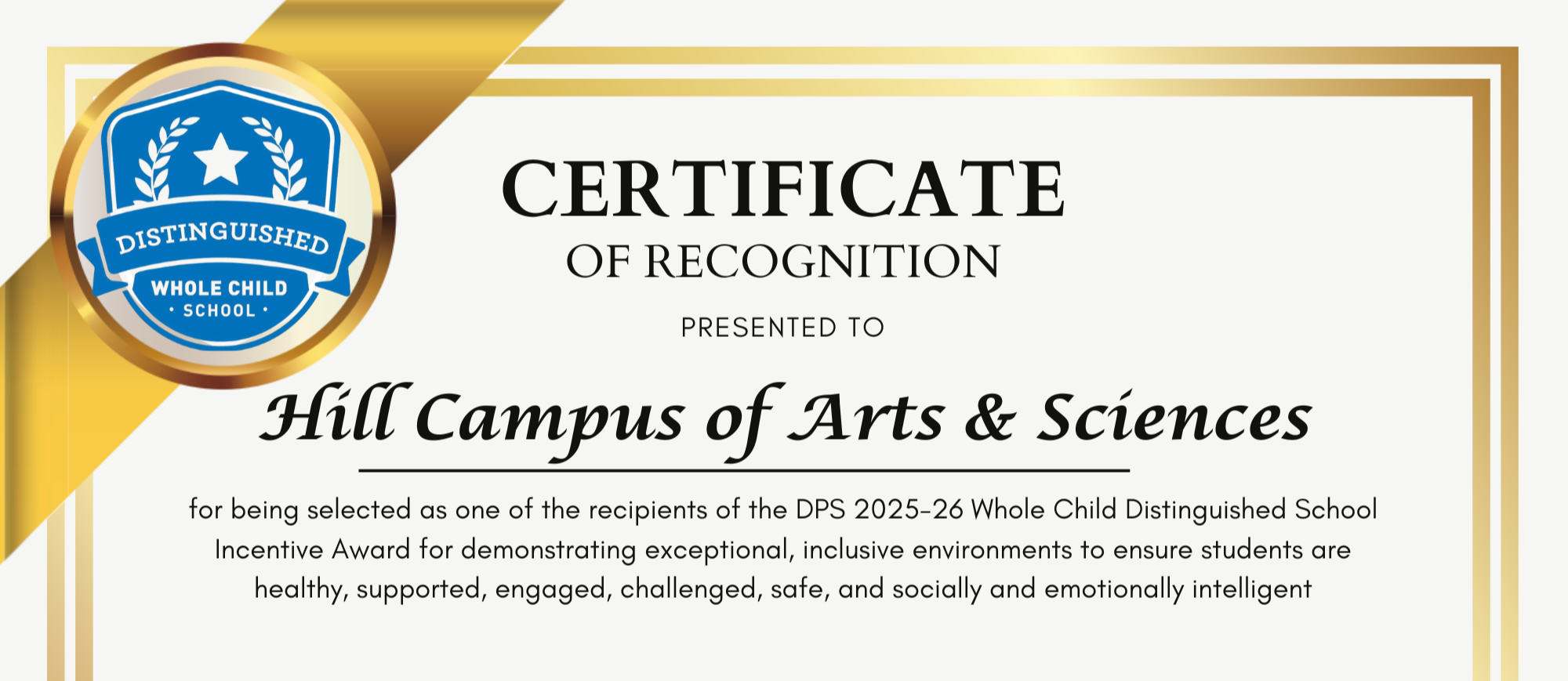 whole child distinguished school award