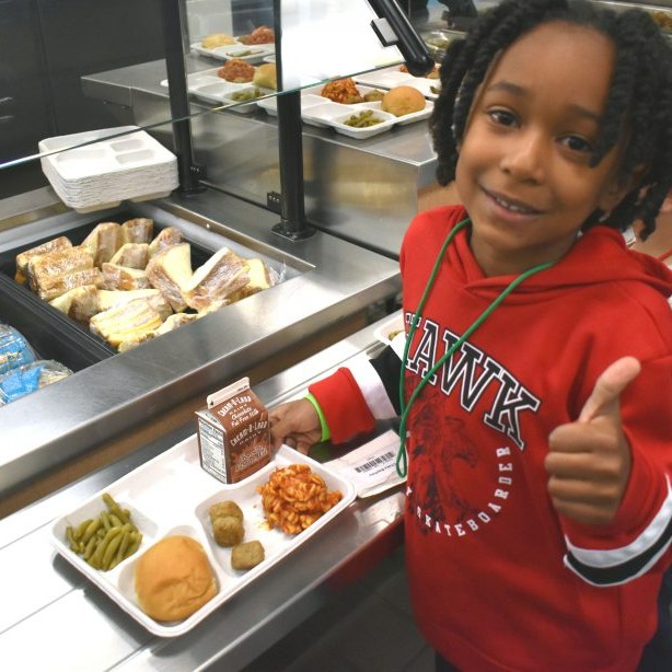 student getting lunch