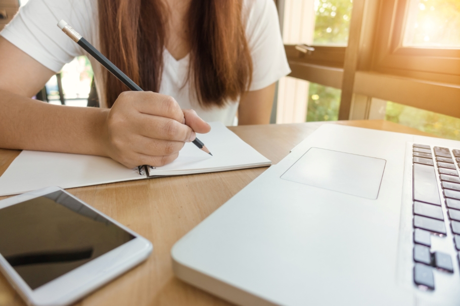 student doing homework