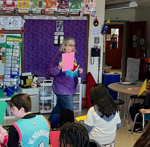 School committee member Ms. Cathi Collins' Origami Class