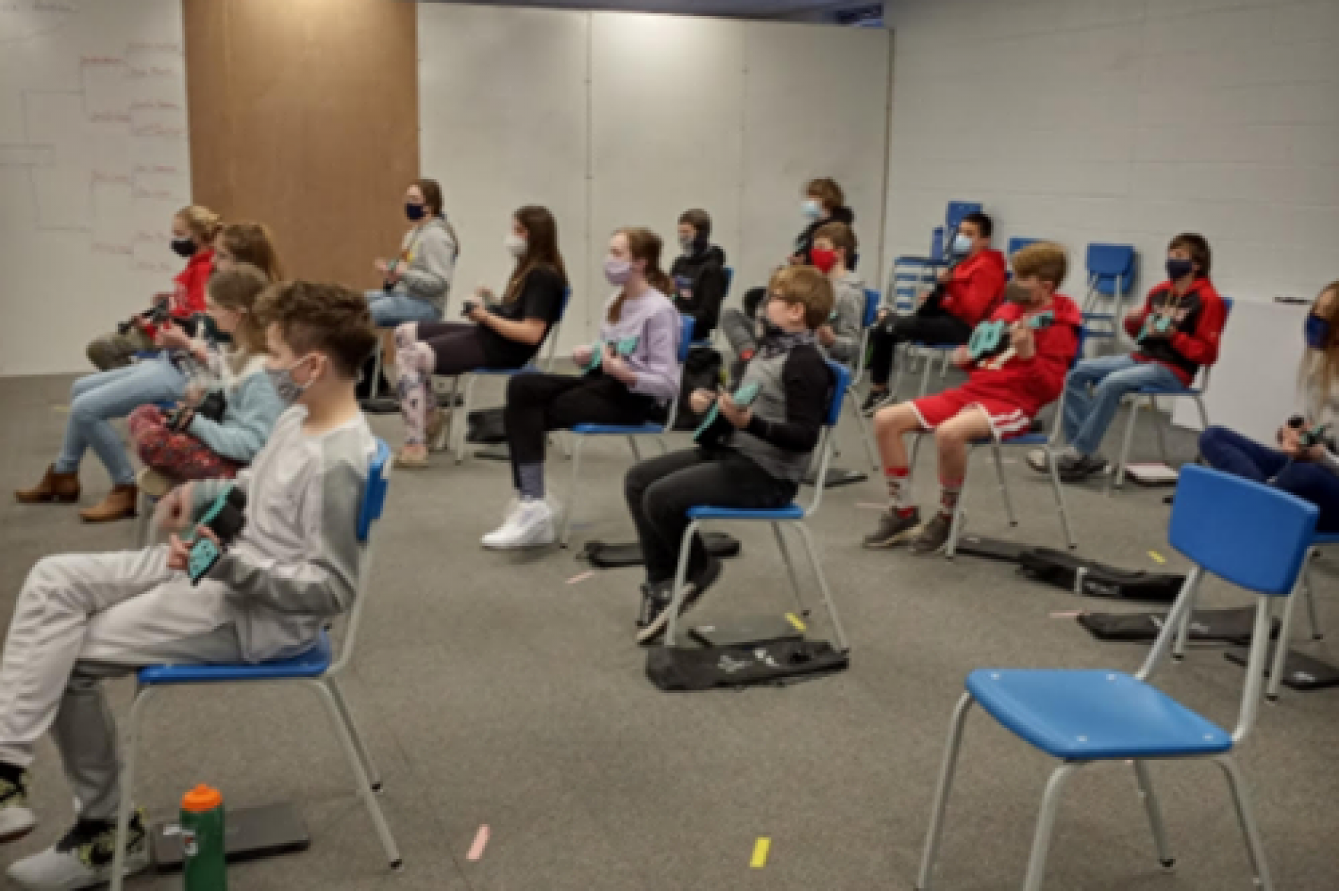 Students playing ukulele