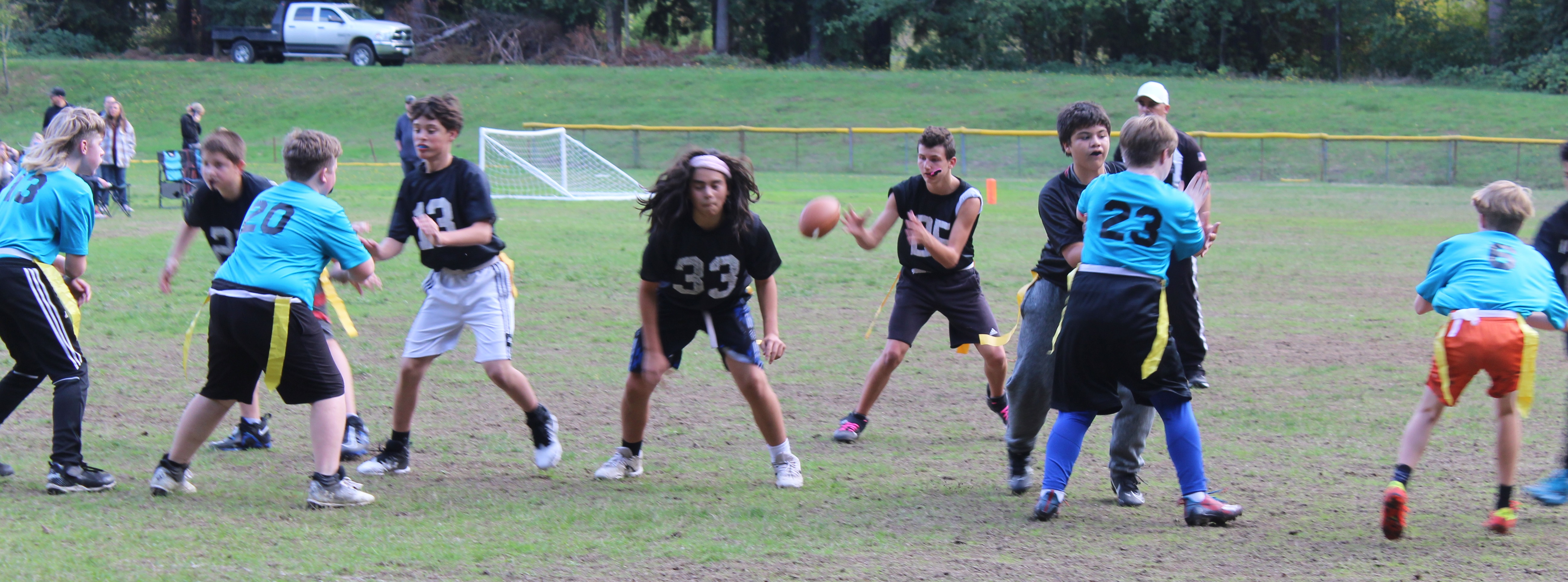 Boys playing football