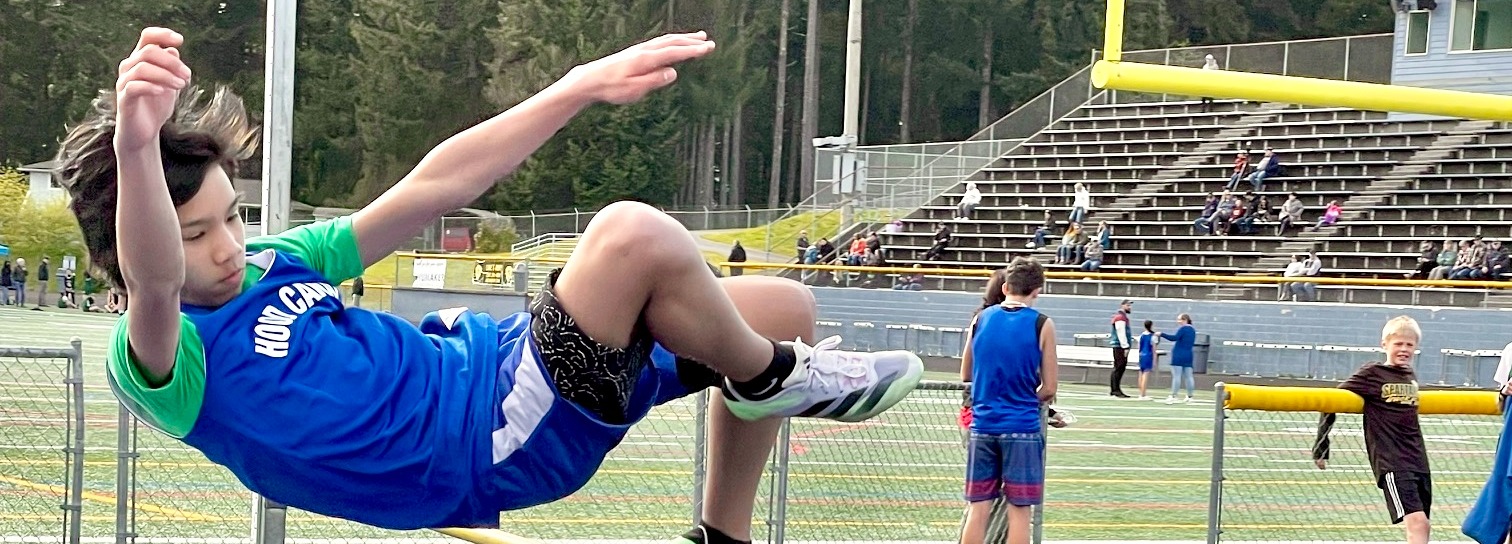 Boys doing high jump