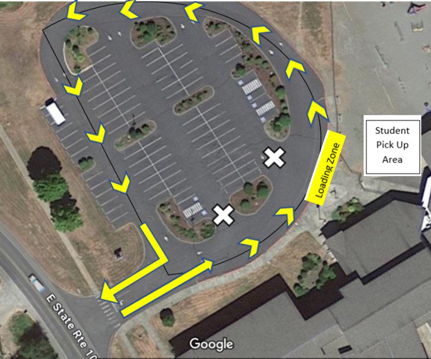 Map of how to pick up and drop off studens