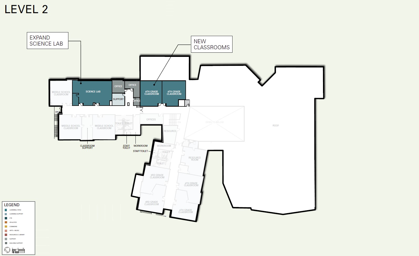 Conceptual Drawing of Renovated Hood School 