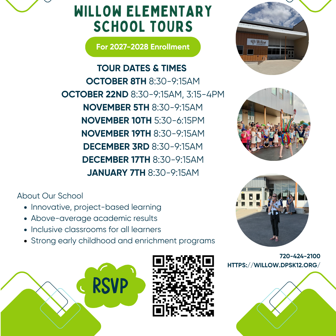 Willow Elementary school tour dates and information 