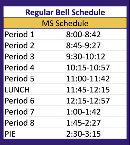 MS Schedule