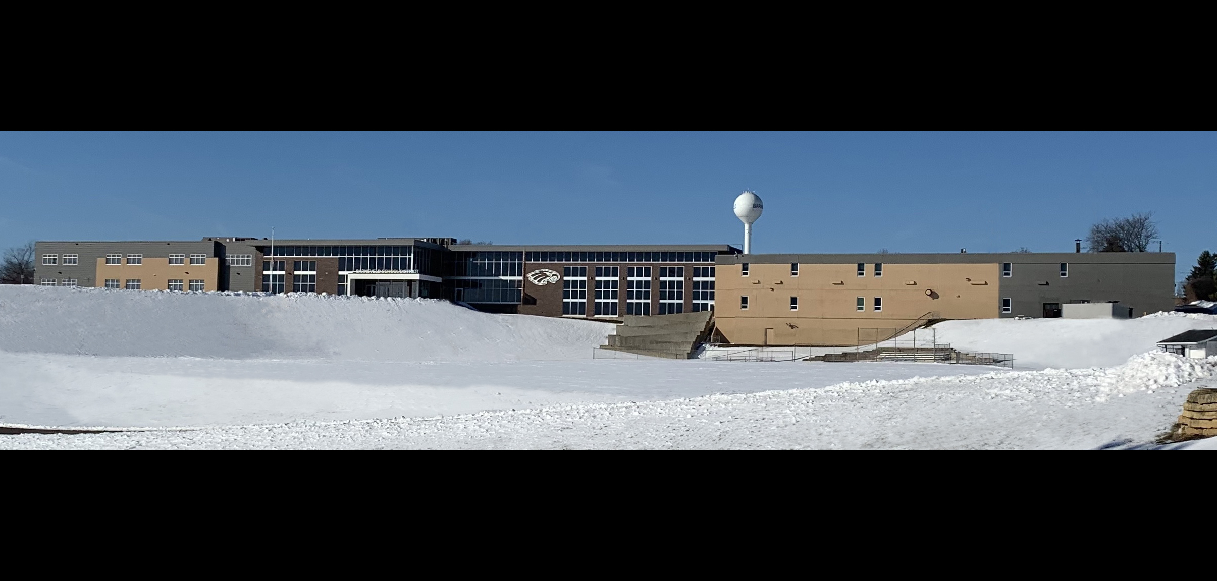 school with snow