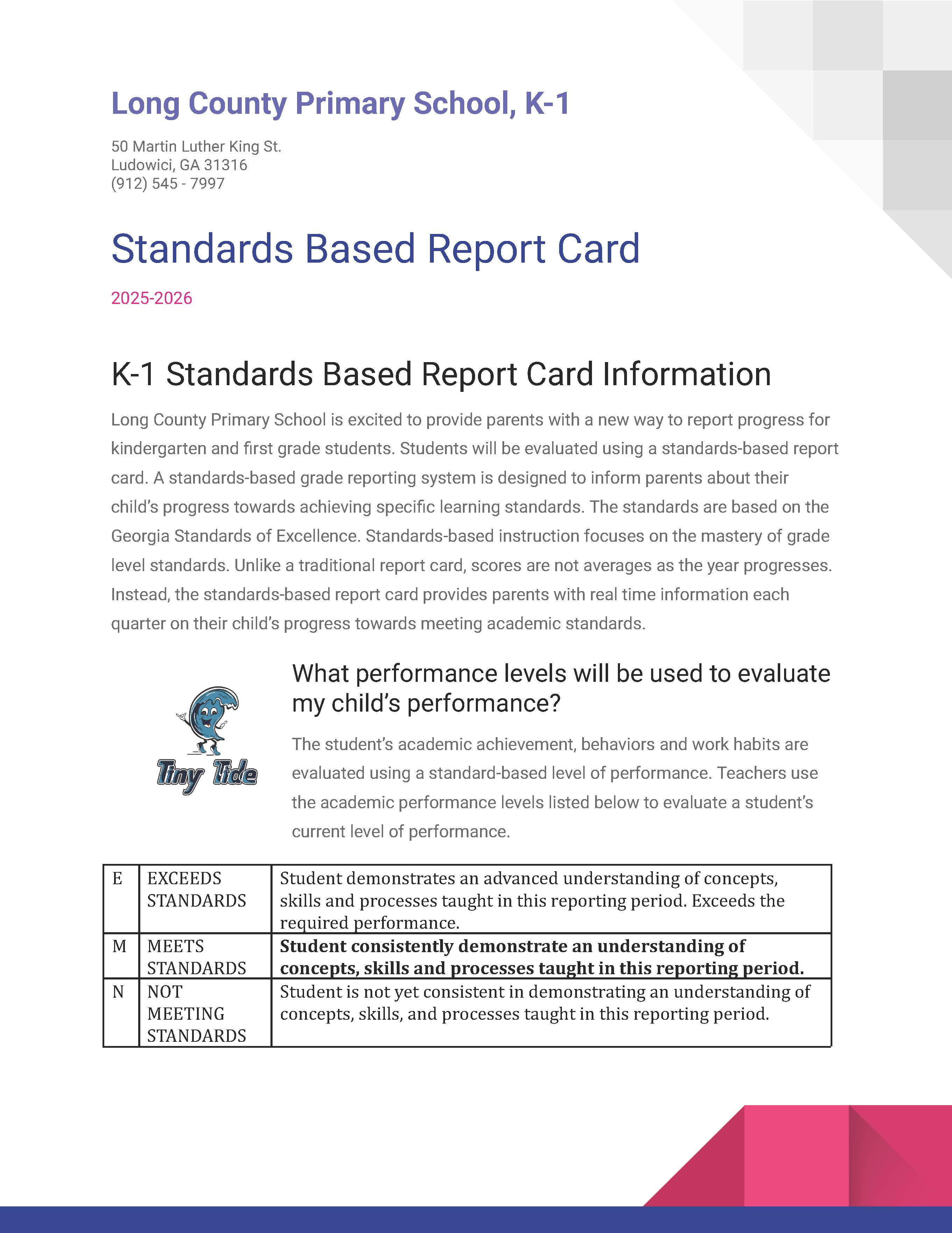 Report Card Information
