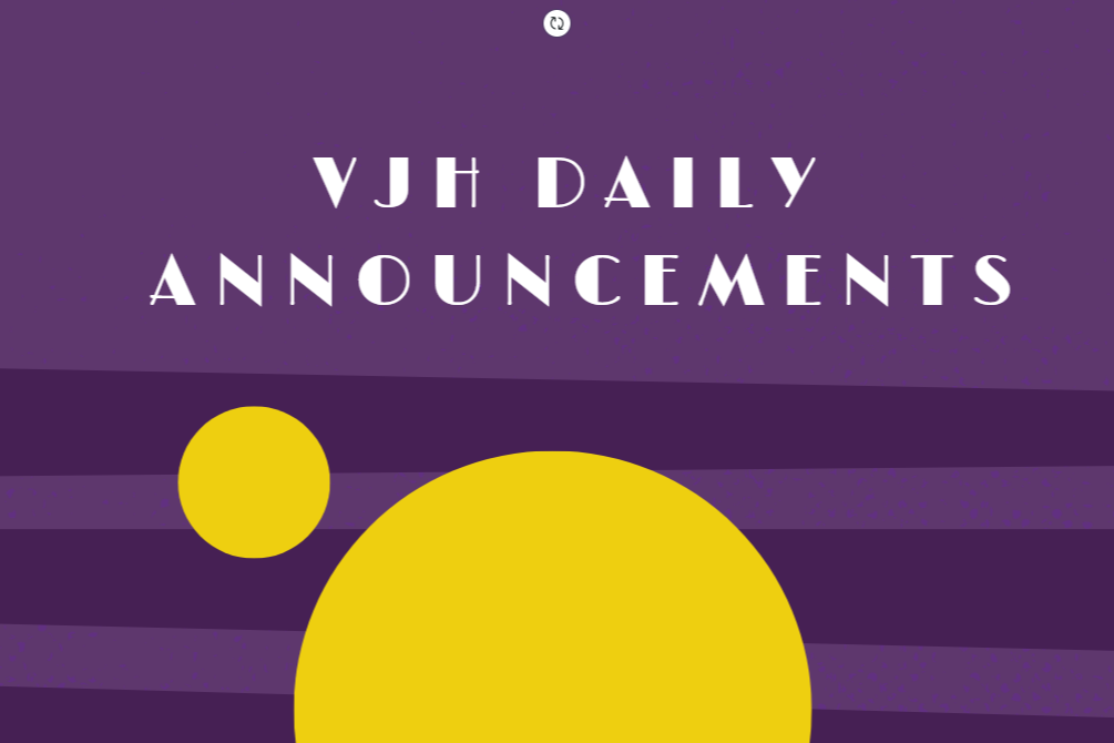 VJH Daily Announcements