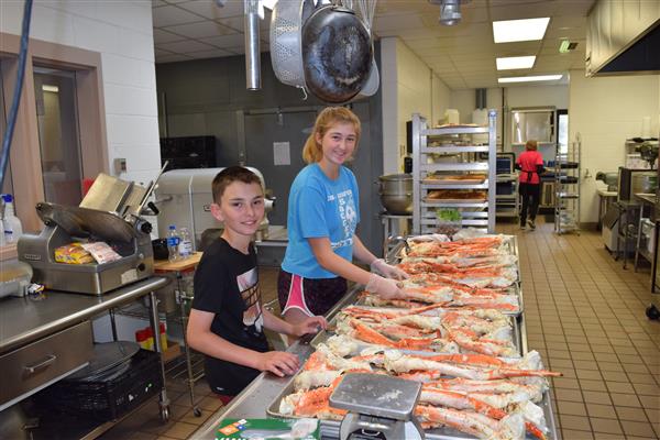 Crab legs are a popular seafood dish. They are typically steamed or boiled, and then served with melted butter or a dipping sauce.