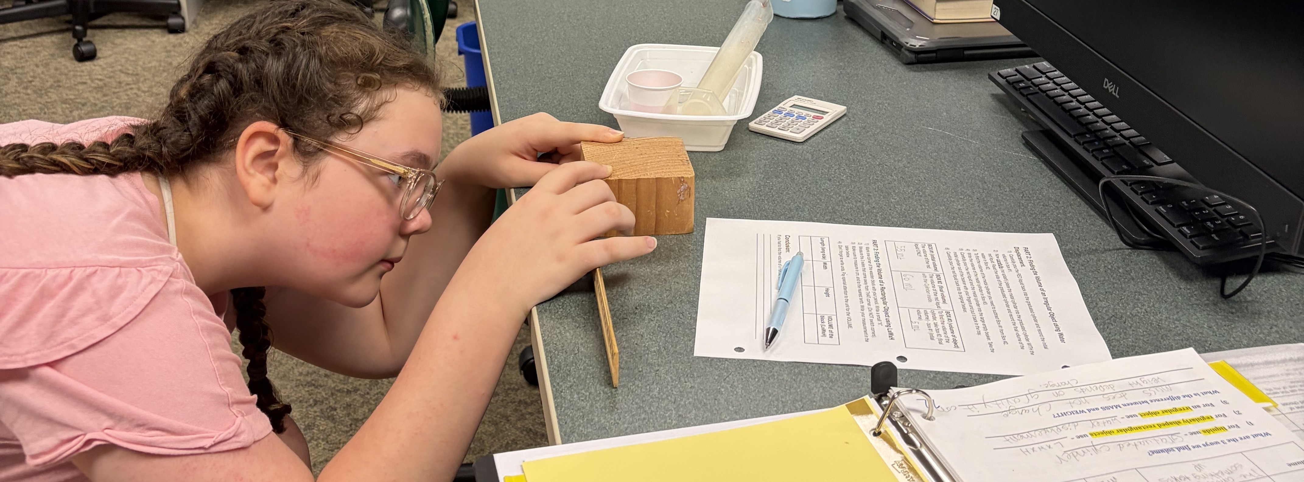 student in science lab