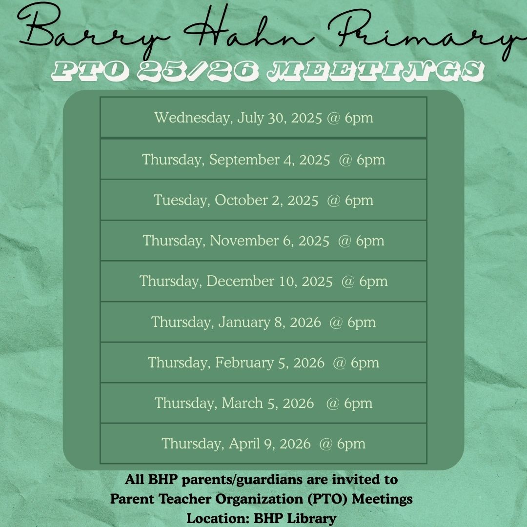 BHP PTO meeting dates