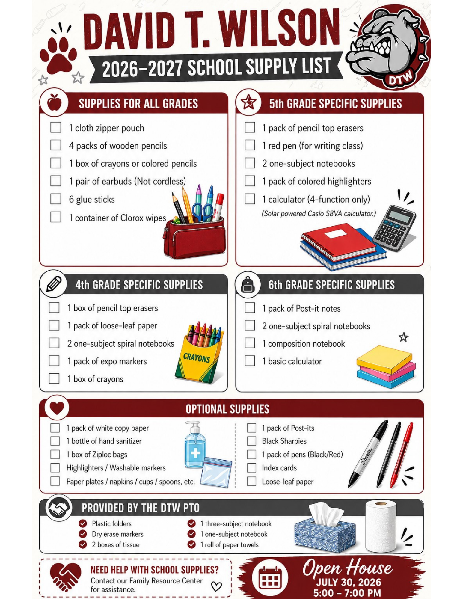 2026-27 Supply List