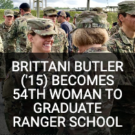 Brittani Butler ('15) becomes 54th Woman to Graduate Ranger school