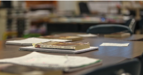 Books scattered on a table