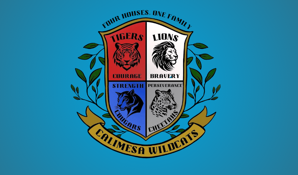 Wildcat logo and houses