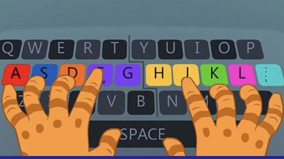 hand s typing typeboard