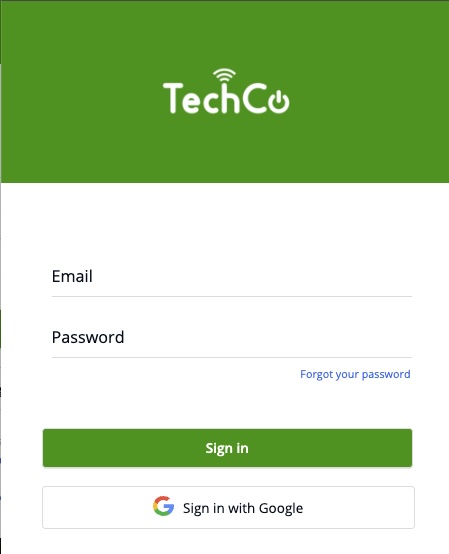 sign in page