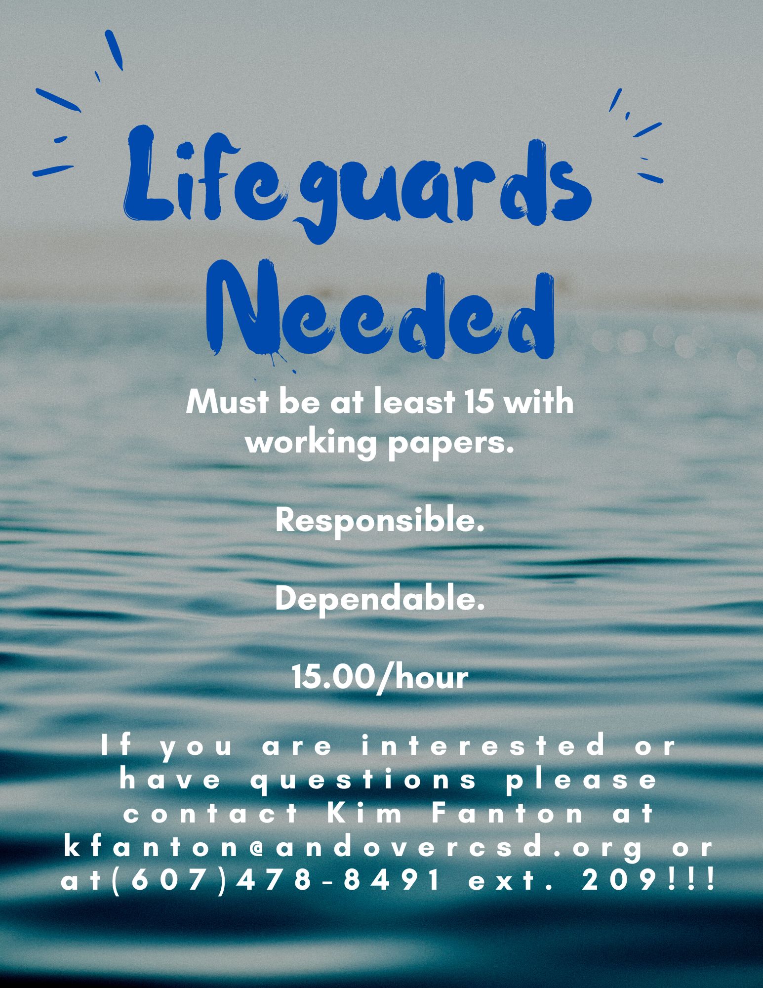 Lifeguards Needed 2022-2023