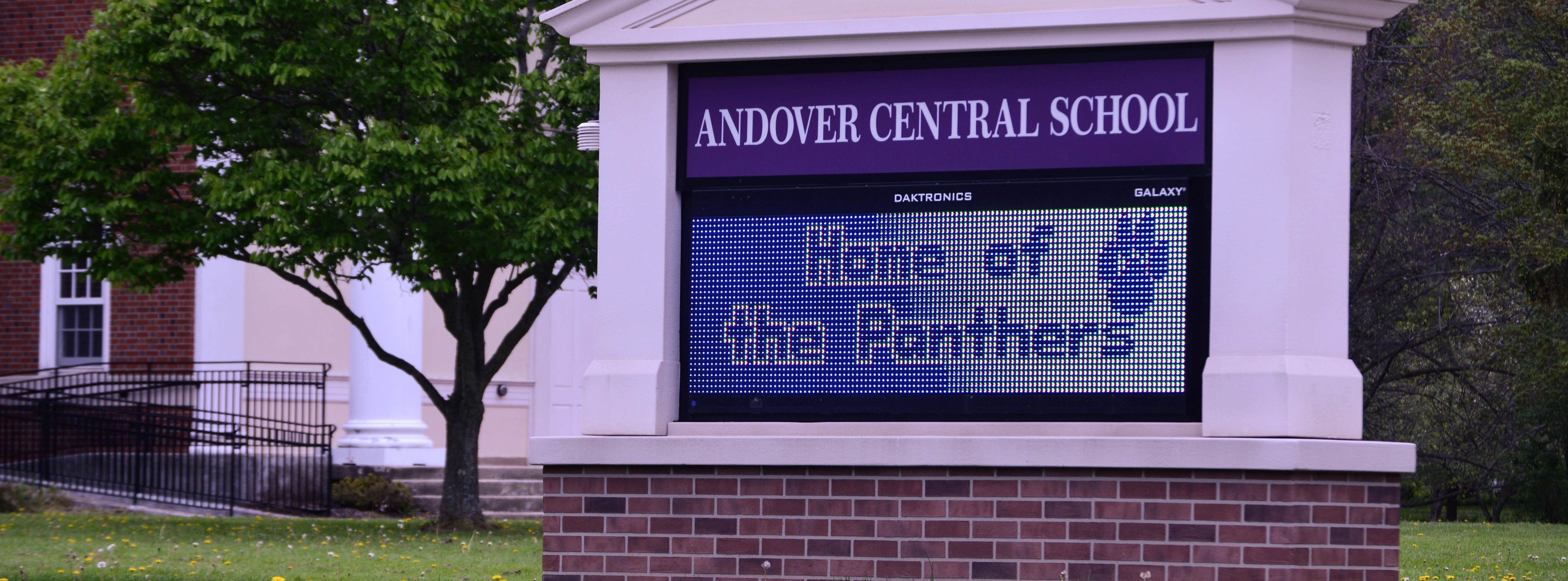 Andover Central School Sign Home of the Panthers
