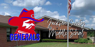 Jackson County Middle School Building with logo over image