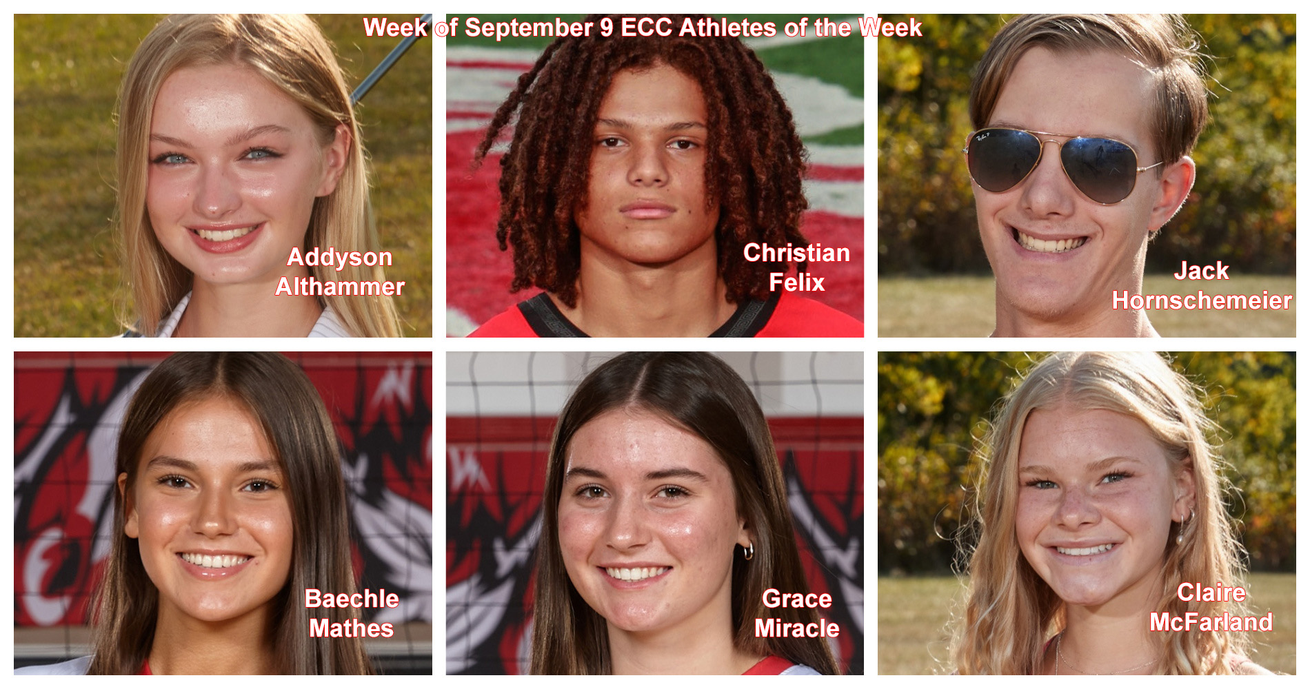 ECC Athletes of the Week September 9