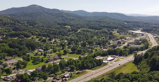 Aerial picture of Burnsville, NC