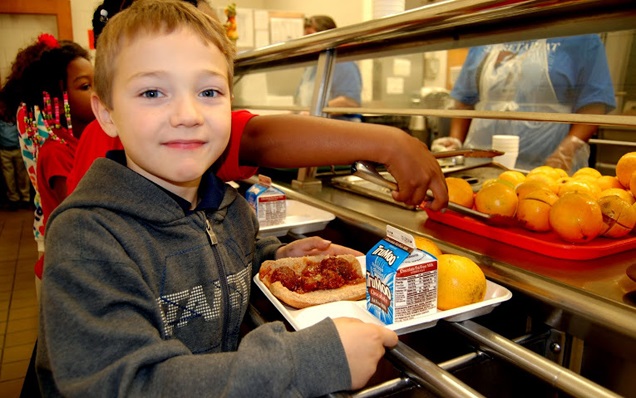 kid at lunch time