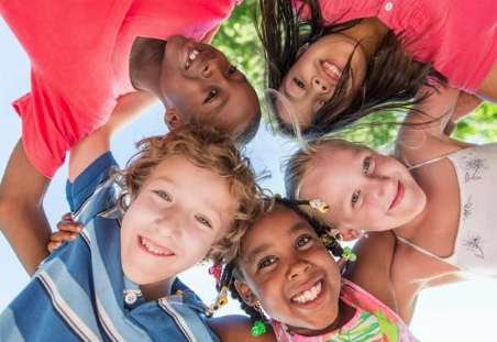 children hugging each other