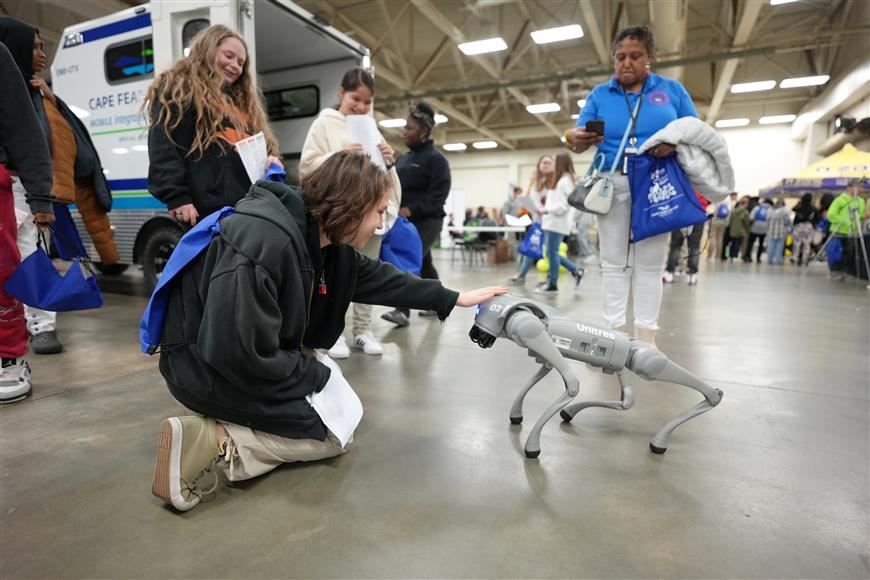 Students interacting at the 2024 Career Fair.
