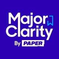 MajorClarity's Company Logo. Blue background with white letters.