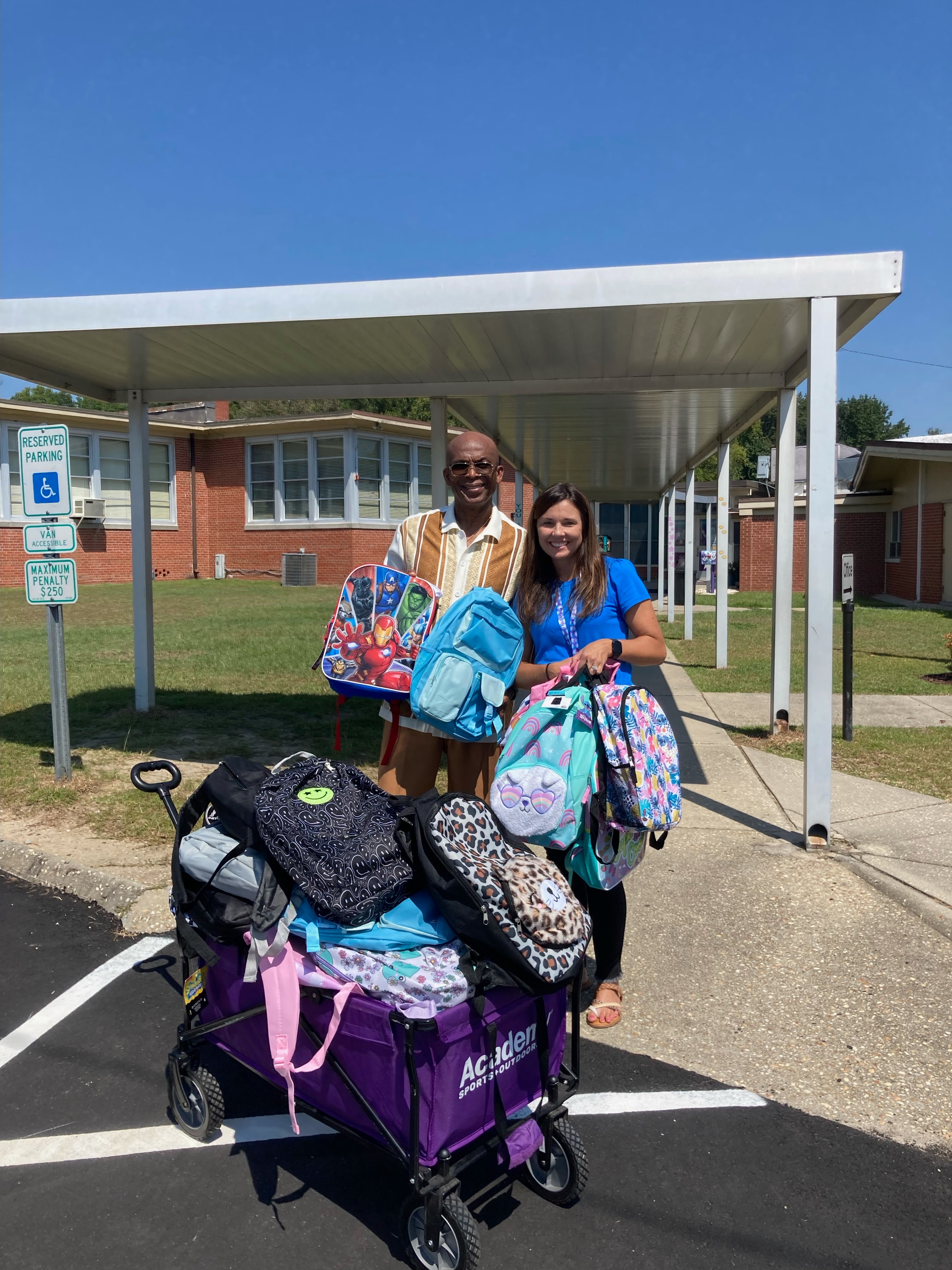 Community Partner donating school supplies