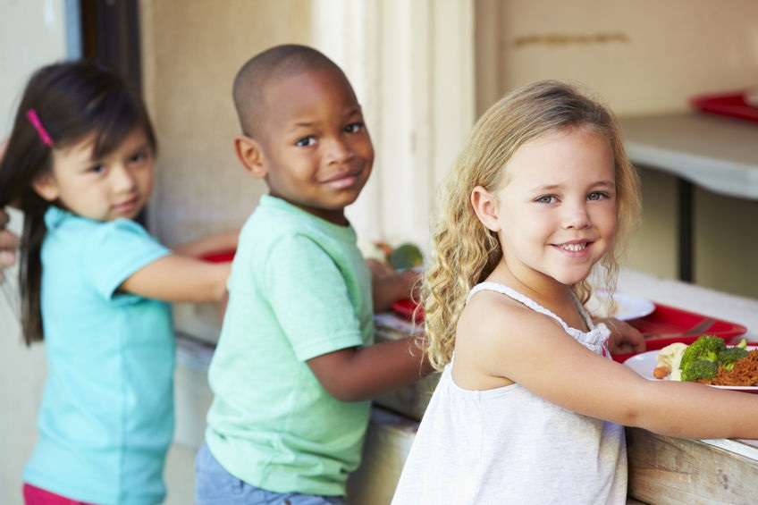 children in line