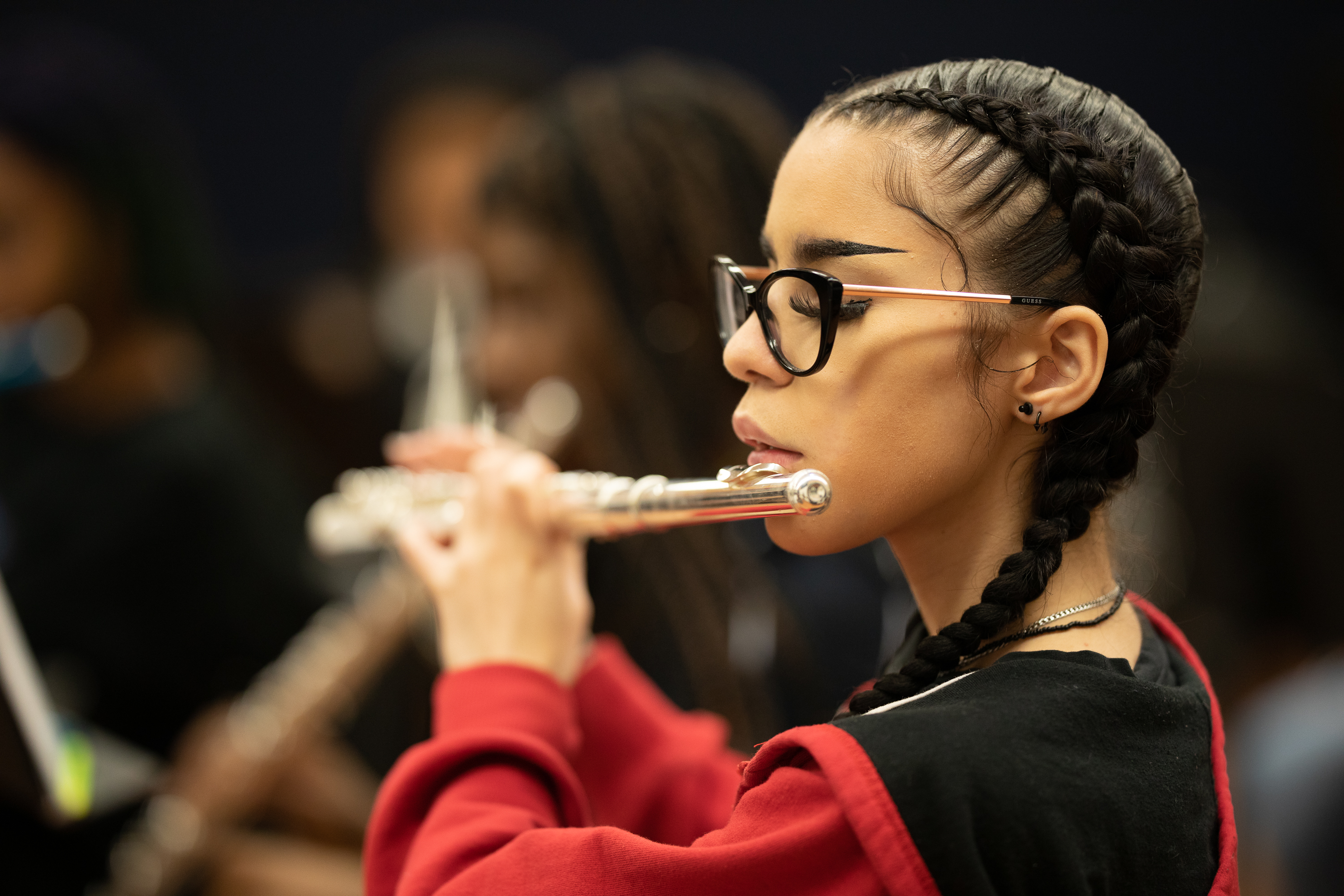 CCS student playing the flute