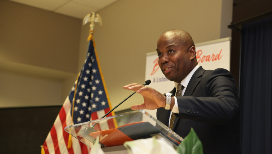 Dr. Bracy Speaking at Swearing-in Ceremony