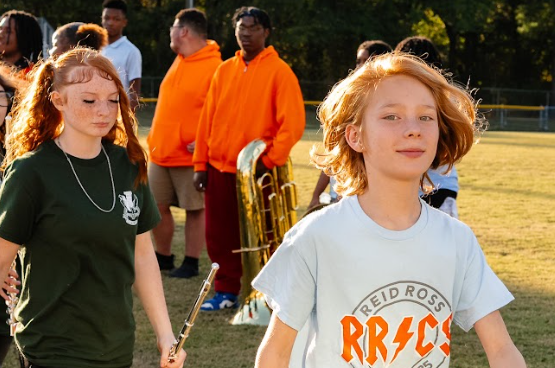 Student preparing to perform