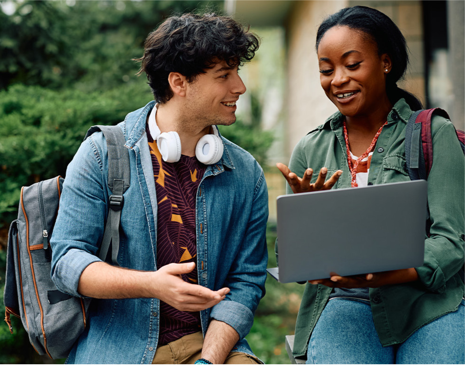 students talking