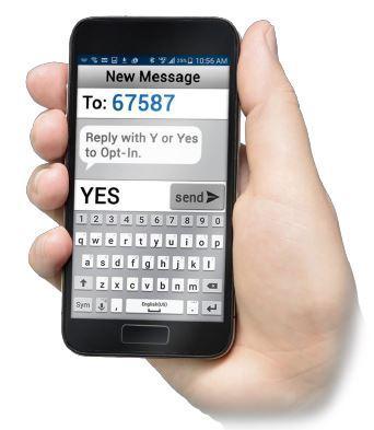 an image of a phone with text messages asking about opting in