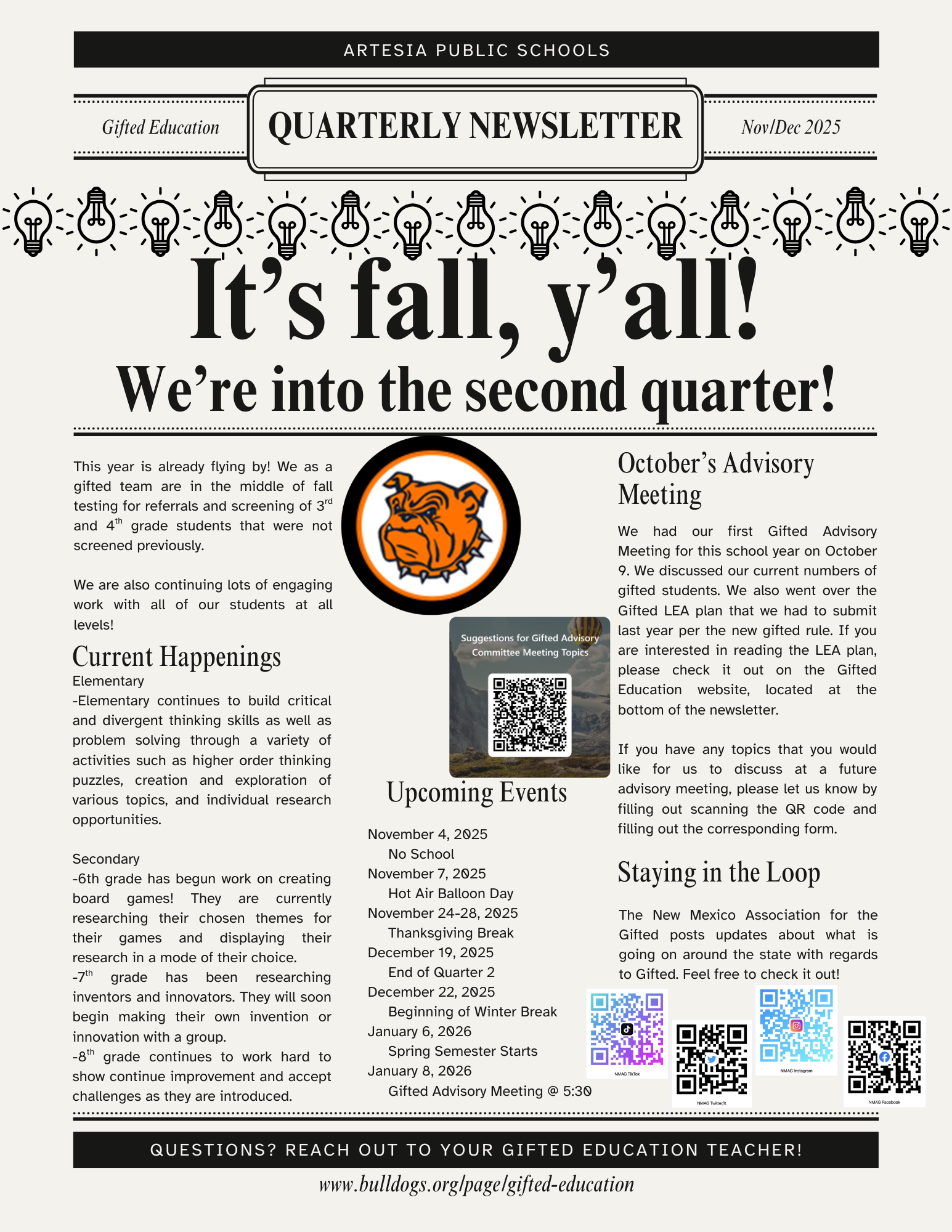 Oct.Nov.Dec. Newsletter English