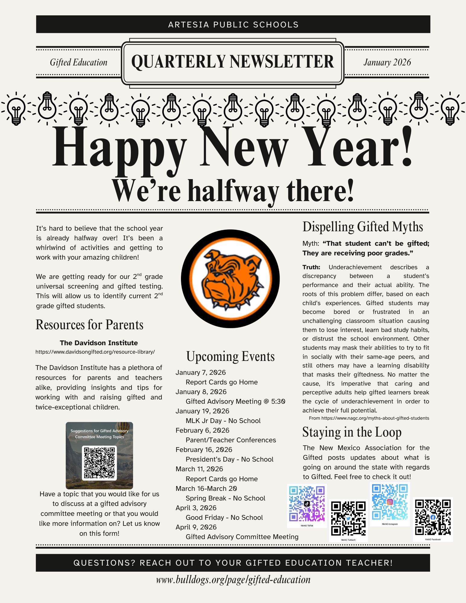 3rd Quarter Newsletter English