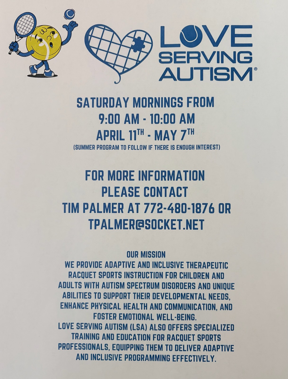 Love Serving Autism Flyer