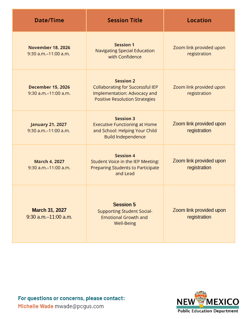 Family & Caregiver Virtual Learning Series Flyer Page 2