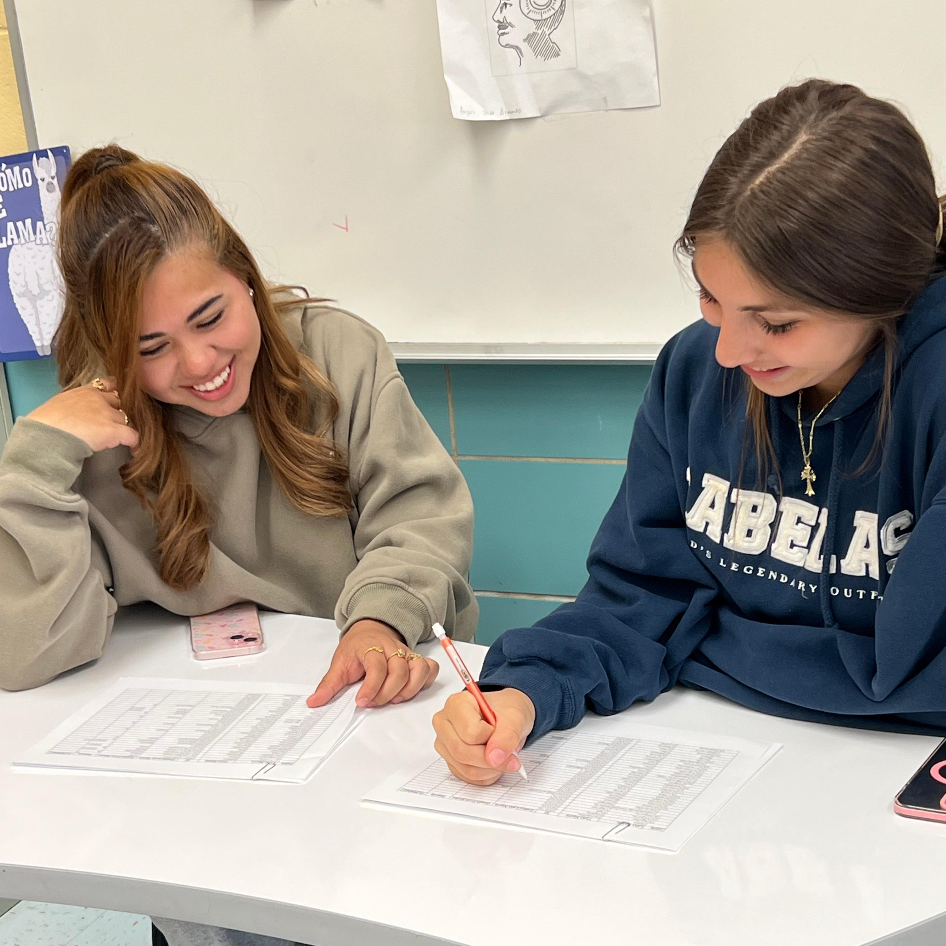 students in class