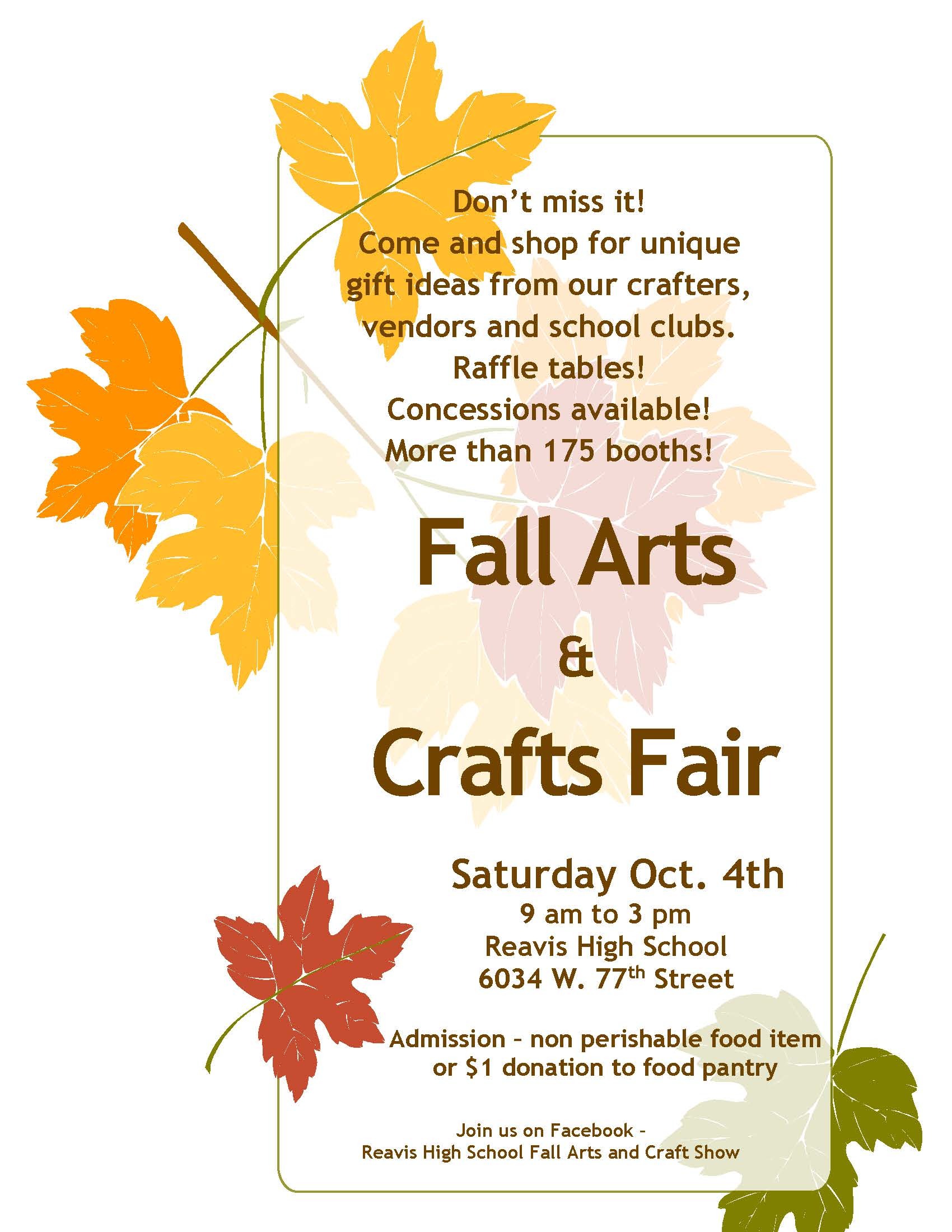 Reavis HS Craft Show Flyer 2023