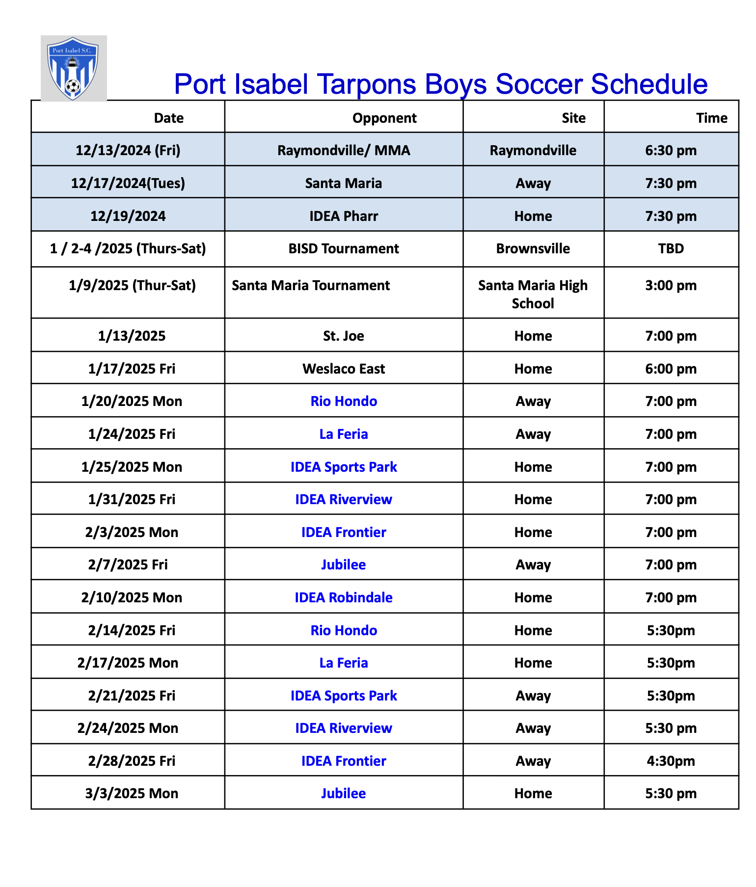 Boys Soccer