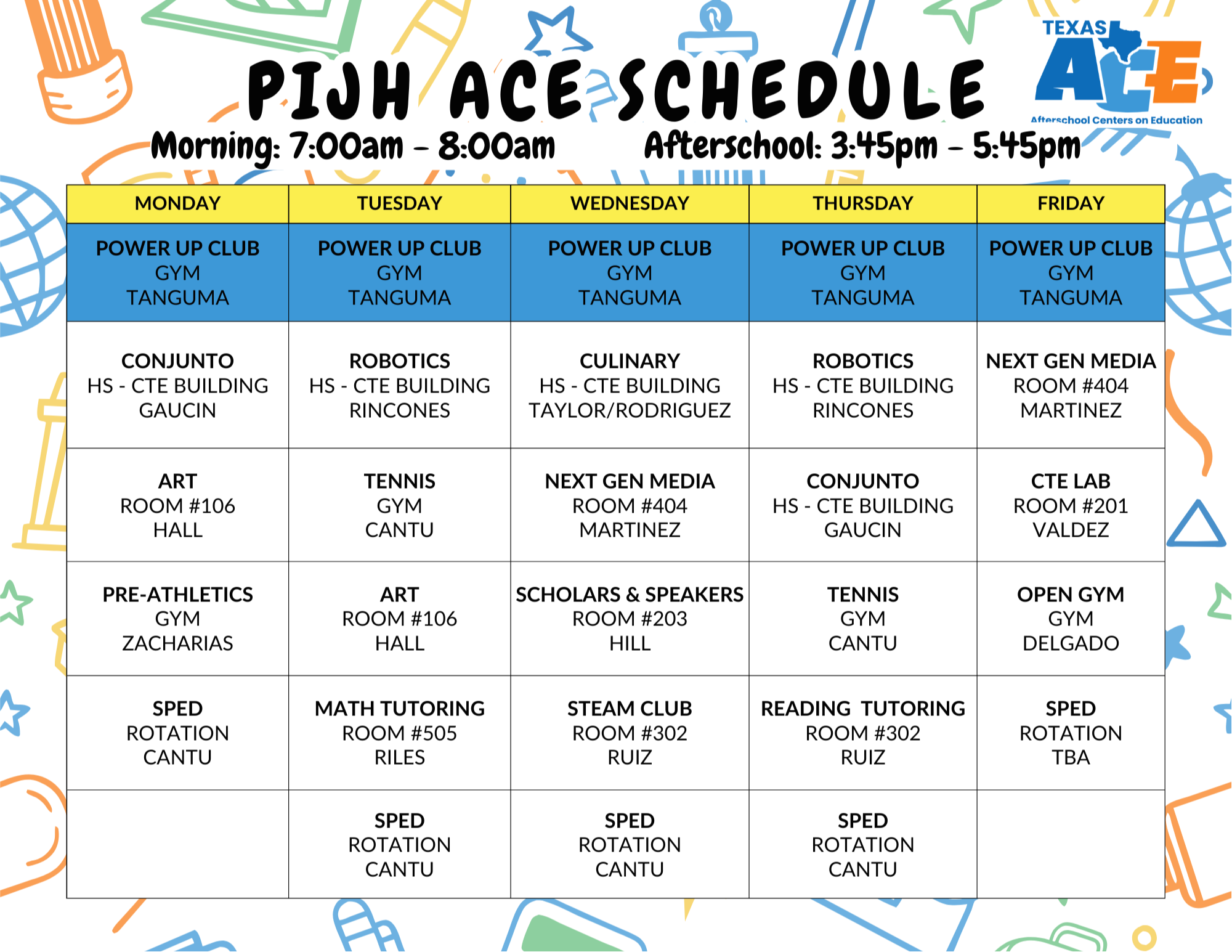 JH Schedule